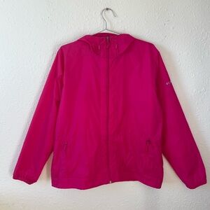 Columbia Pink Hooded Windbreaker Jacket XL